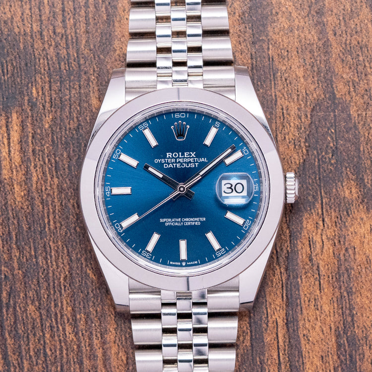 2023 Rolex Datejust 41mm Blue Smooth / Jubilee 126300