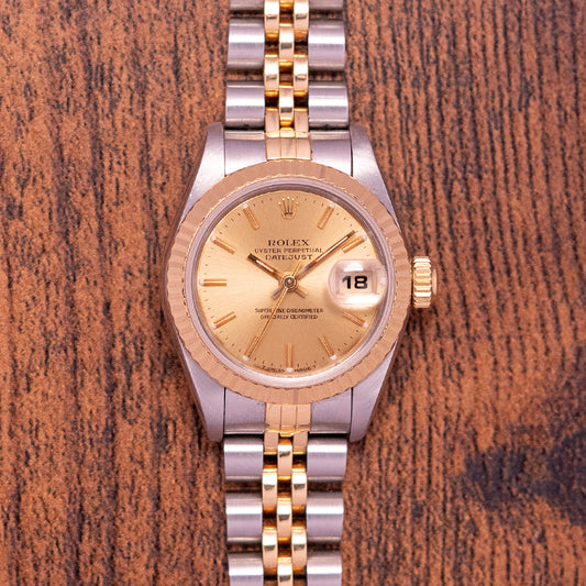 1995 Rolex Lady-Datejust 26mm Steel & Gold 69173 Box & Papers