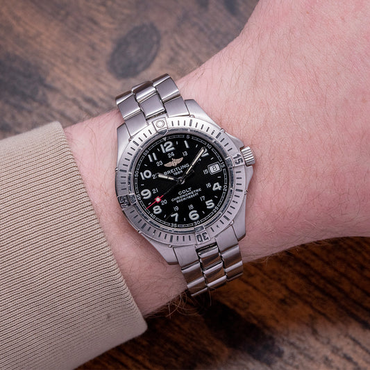 2004 Breitling Colt Quartz Black 38mm A74350 Box & Papers