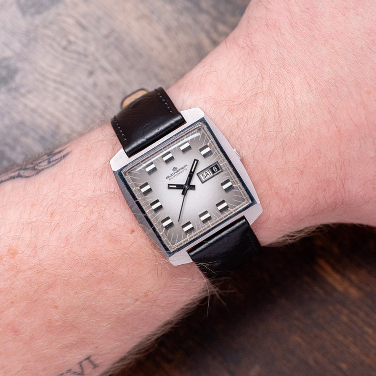 1970s Bucherer Automatic Smoke Grey Dial TV-Case 35mm