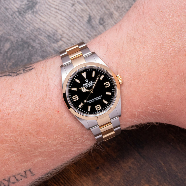 2021 Rolex Explorer I Two-Tone 36mm Steel & Gold 124273