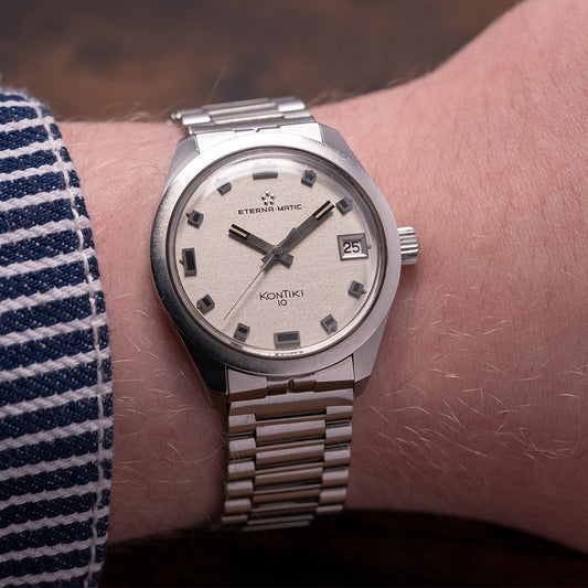 1970s Eterna-Matic Kontiki 10 Auto on NSA Stretch Bracelet