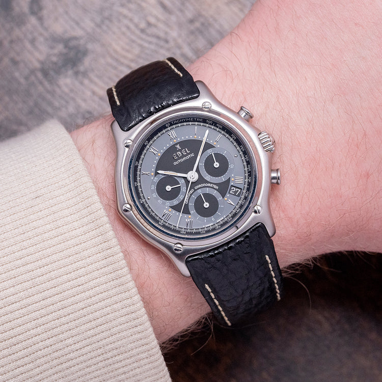 Near NOS 1996 Ebel Le Modulor Chronograph Black 9137241