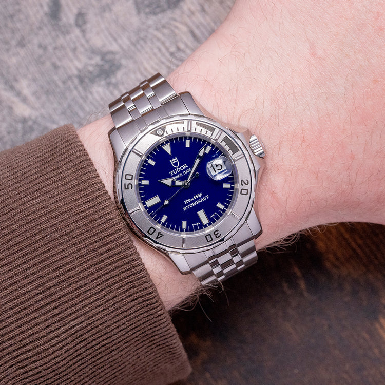 2000s Tudor Prince Date Hydronaut Blue Dial 41mm 89190P