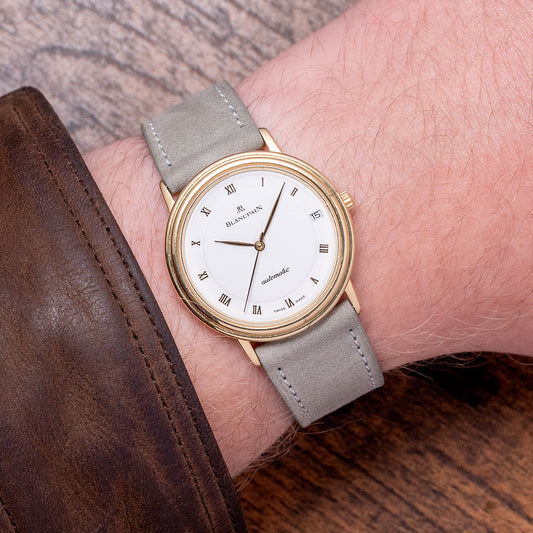 1990s Blancpain Villeret Automatic Date 34mm 18ct Gold