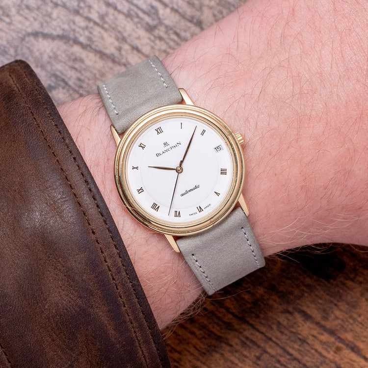 1990s Blancpain Villeret Automatic Date 34mm 18ct Gold