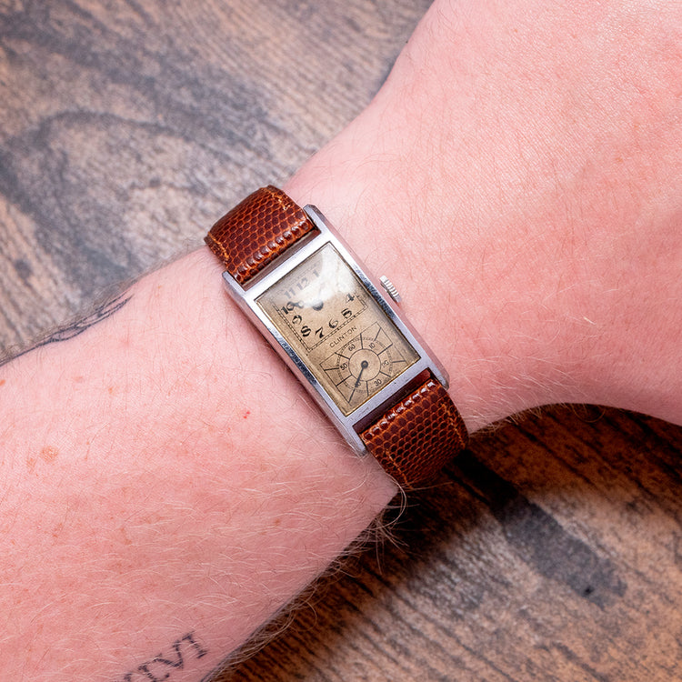 1930s Clinton Doctors Duo-Dial "Tank" Manual 22.5mm/42.5mm