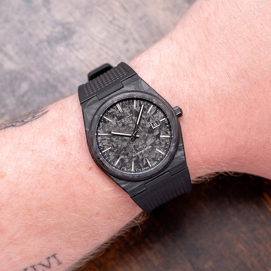 2024 Tissot PRX Black Carbon Automatic 40.5mm on Rubber