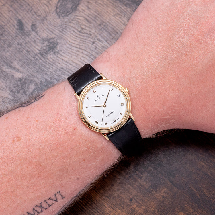 1990s Blancpain Villeret Automatic Date 34mm 18ct Gold
