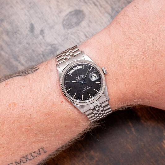 1989 Tudor Oyster Prince Date-Day 36mm Black on Bracelet