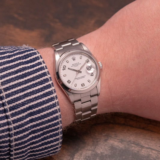 2002 Rolex Oyster Perpetual Date 15200 White Arabic