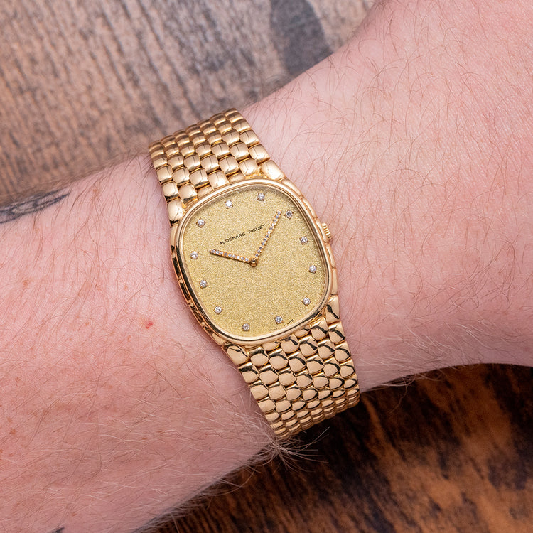 1980s Audemars Piguet Cobra Yellow Gold Diamond Hands