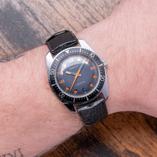 1975 Caravelle 'Waterproof' Blue 38mm Skin Diver Box & Papers