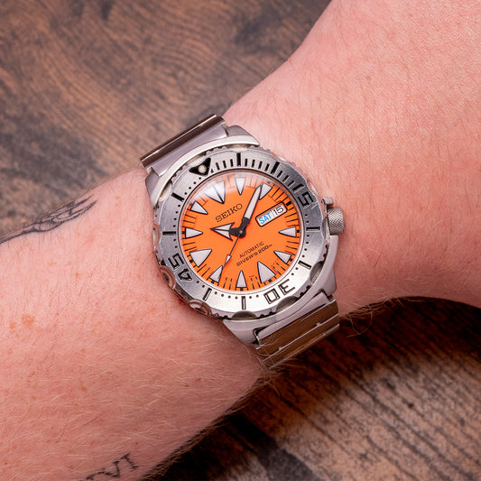 2014 Seiko Orange Monster 2nd Gen Auto SRP309 on Bracelet