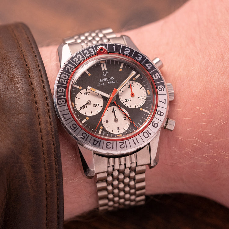 1969 Enicar Jet Graph GMT Chronograph 072-02-02 A