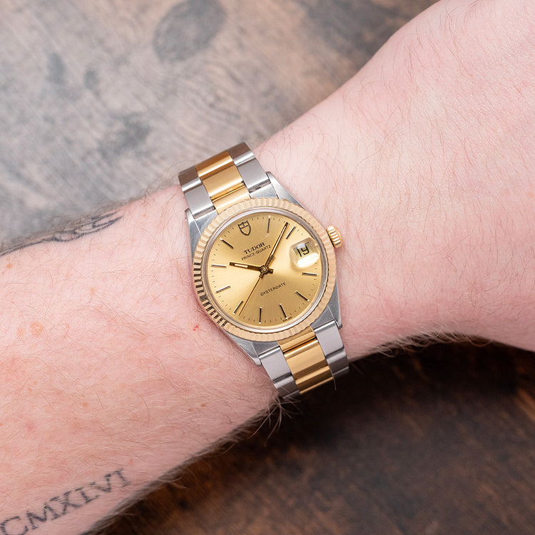 1980s Tudor Prince-Quartz Oysterdate 34mm 91513
