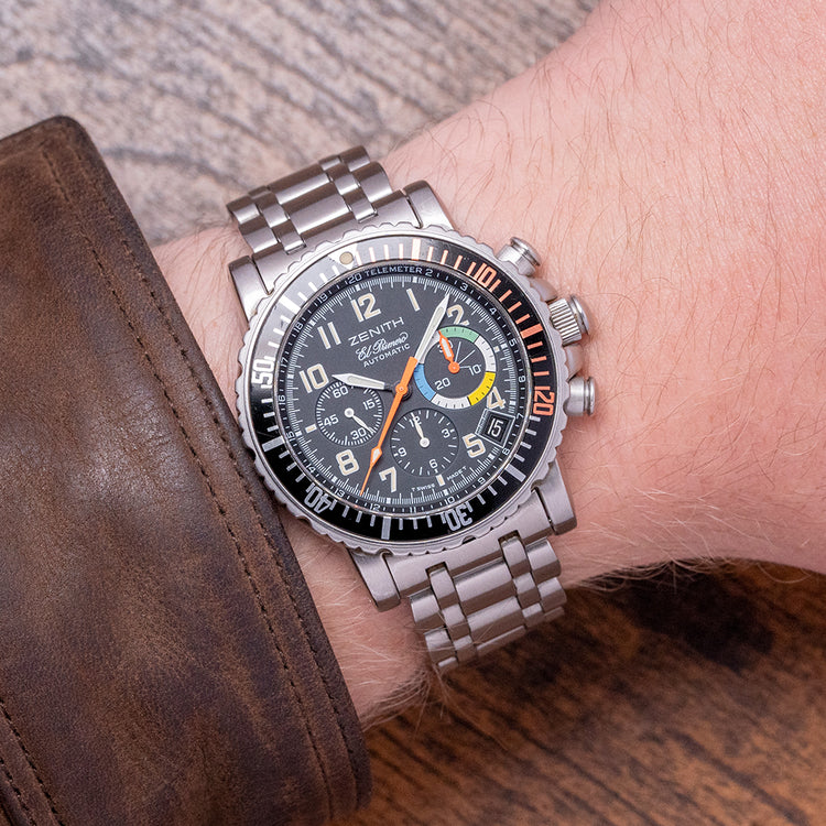 1990s Zenith El Primero Rainbow Flyback 40mm 02.0480.405