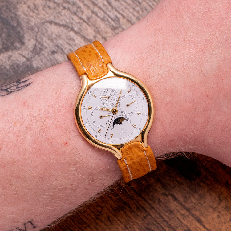 1990 Ebel Beluga QP 18ct Gold Perpetual Calendar 36mm