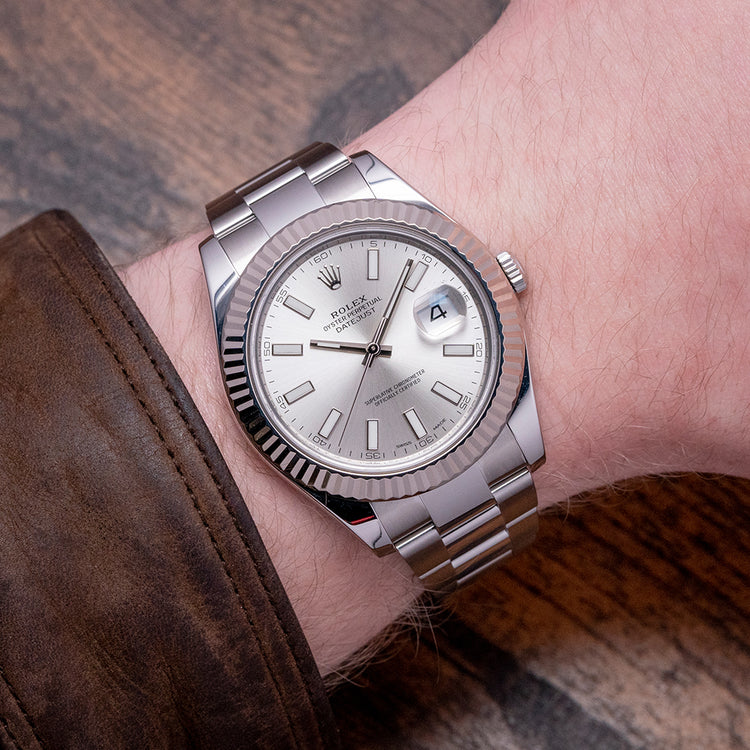 2017 Rolex Datejust II 41mm Silver Oyster Bracelet 116334