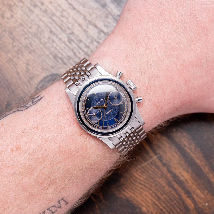 2024 Baltic Bicompax 003 Blue Gilt Chronograph 36.5mm