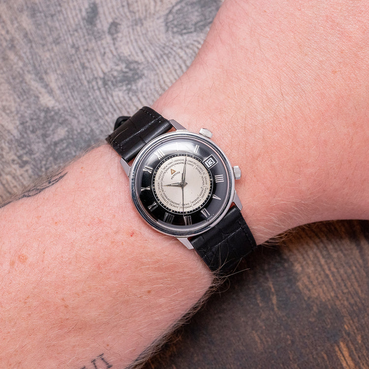 1960s LeCoultre Memovox 'Tuxedo' Dial World Timer Cal. 911 34mm