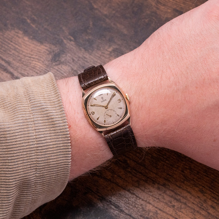 1957 Tudor 9ct Gold "Cushion" 7346 Manual ETA 1250 Rolex Case