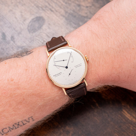 2017 Nomos Lambda 39 18ct Rose Gold Power Reserve 953