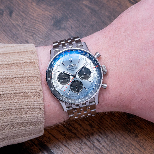 2022 Breitling Navitimer B01 43mm Ice Blue on Bracelet + Strap