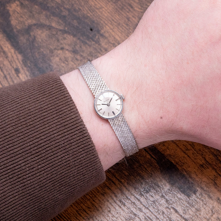 1968 Bulova 9ct White Gold 16.5mm Integrated Bracelet