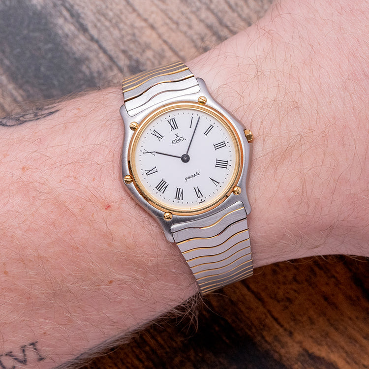 2000s Ebel Sport Wave Steel & Gold Ultra-Thin Quartz 34mm
