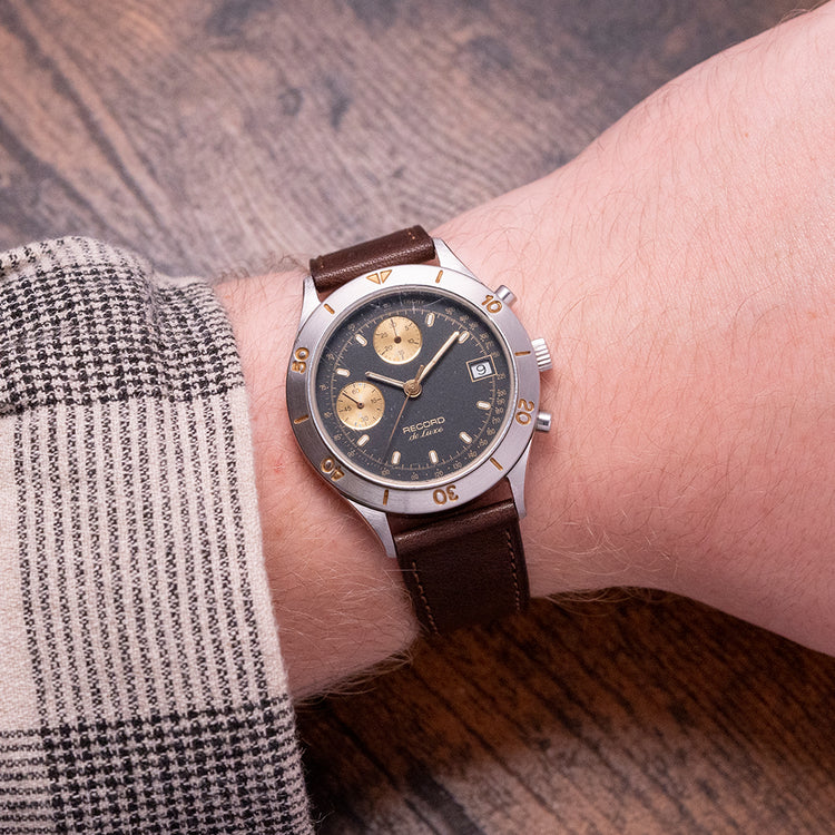 1990s Record "De Luxe" Chronograph 38mm Valjoux 7765