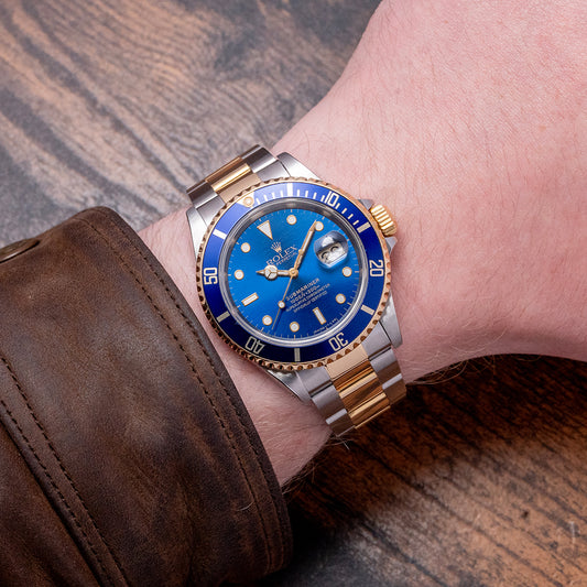 1997 Rolex Submariner Steel & Gold "Bluesey" 16613 Box & Papers