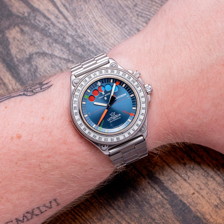 1990s Lemania Elvström Regatta Automatic Blue on Bracelet 8734