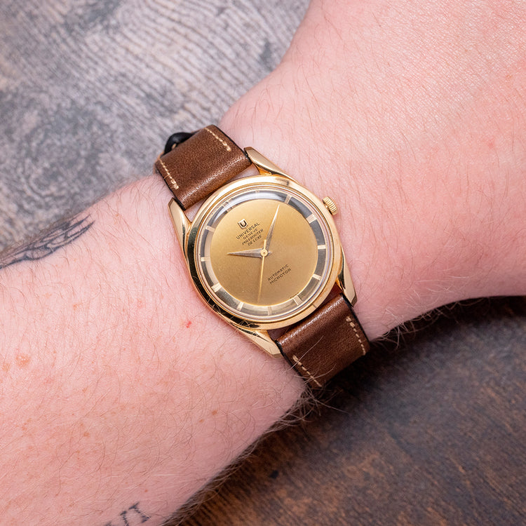 1956 Universal Geneve Polerouter Deluxe 18ct Gold 10357-1