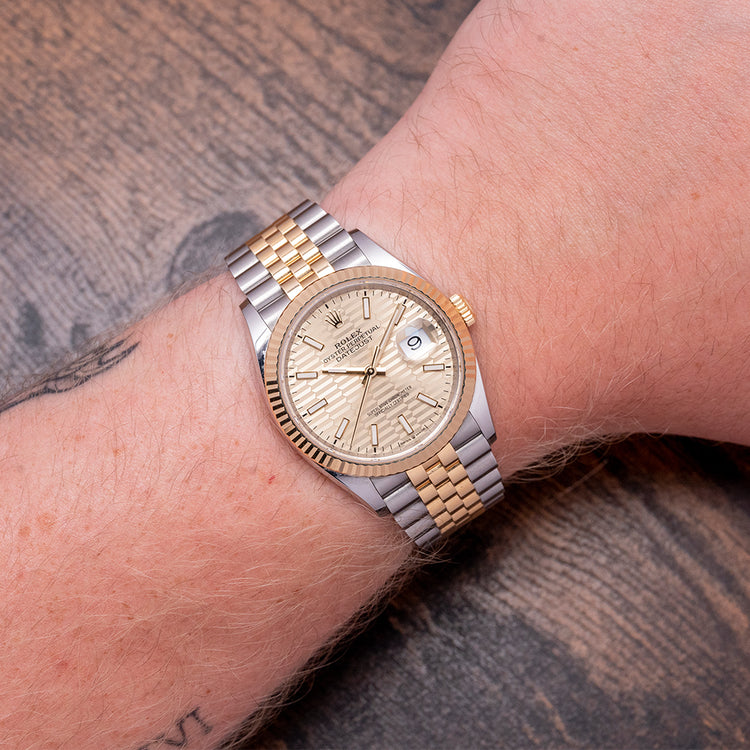 2023 Rolex Datejust 36mm Two-Tone Fluted Motif Dial 126233