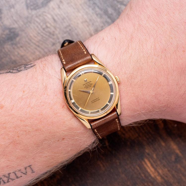 1956 Universal Geneve Polerouter Deluxe 18ct Gold 10357-1