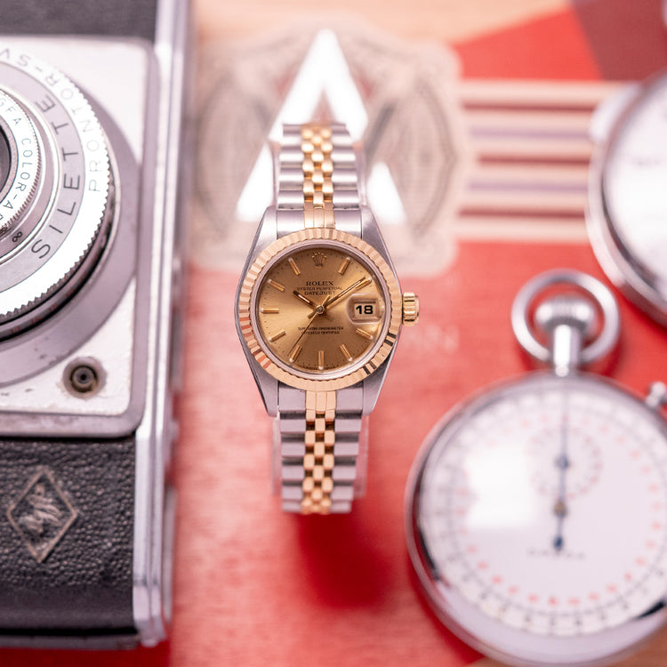 1995 Rolex Lady-Datejust 26mm Steel & Gold 69173 Box & Papers