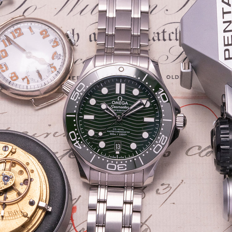 2023 Omega Seamaster 300M Green Bracelet 210.30.42.20.01.001