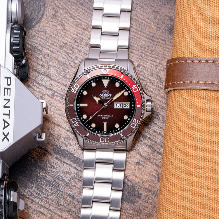 2022 Orient Kamasu Mako III Red/Brown Auto RA-AA0814R19B