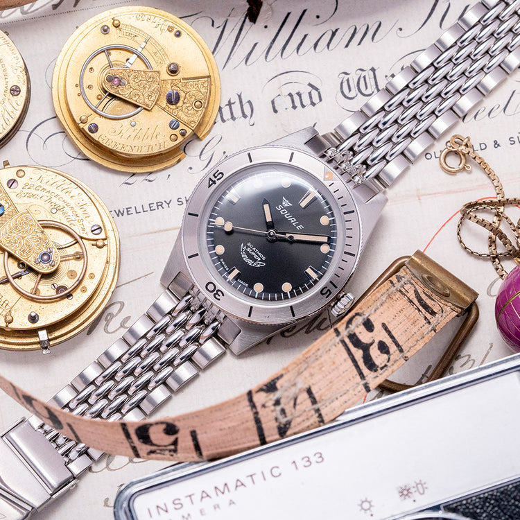 2023 Squale Super-Squale Sunray Black on Bracelet 38mm