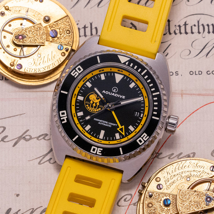 2020 Aquadive 100 Poseidon GMT Yellow Limited Edition