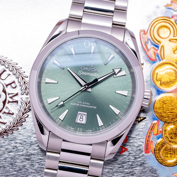 2023 Omega Aqua Terra Shades 38mm Bay Green 220.10.38.20.10.002