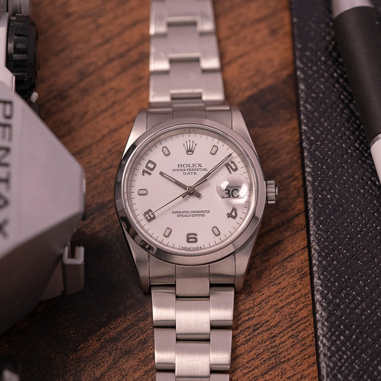 2002 Rolex Oyster Perpetual Date 15200 White Arabic