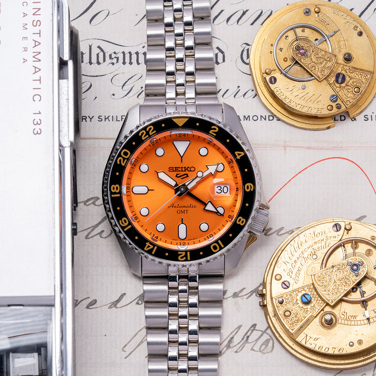 2022 Seiko 5 Sports Orange GMT Automatic SSK005K1