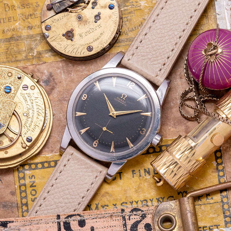 1950 Omega Black Waffle Bumper Automatic Jumbo 36mm 2493-8