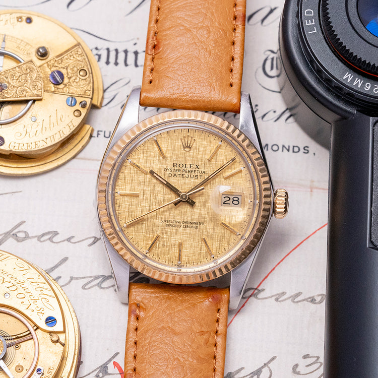 1985 Rolex Datejust 36mm Steel & Gold Linen Dial 16013