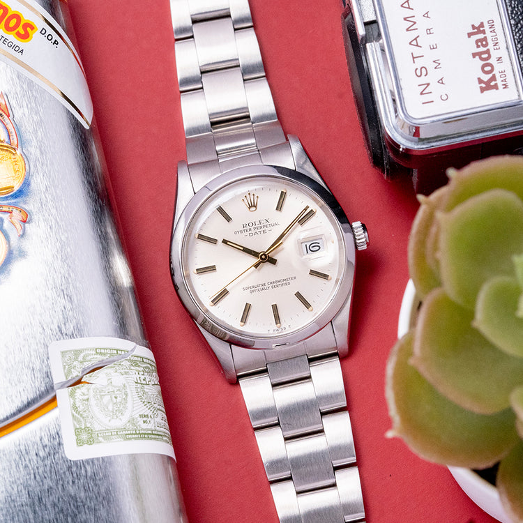 1982 Rolex Oyster Perpetual Date Silver Dial 34mm 15000