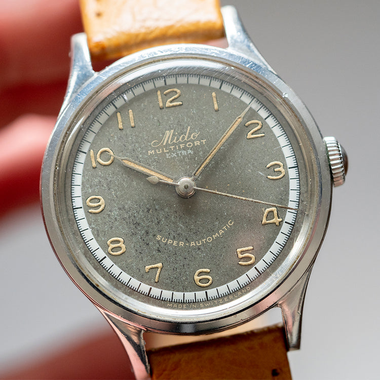 1940s Mido Multifort Extra Super Automatic 33.5mm Grey Dial - vault