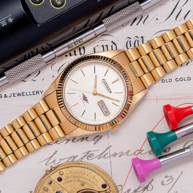 1980s Citizen Eagle 7 Yellow Gold Plated Automatic 36mm