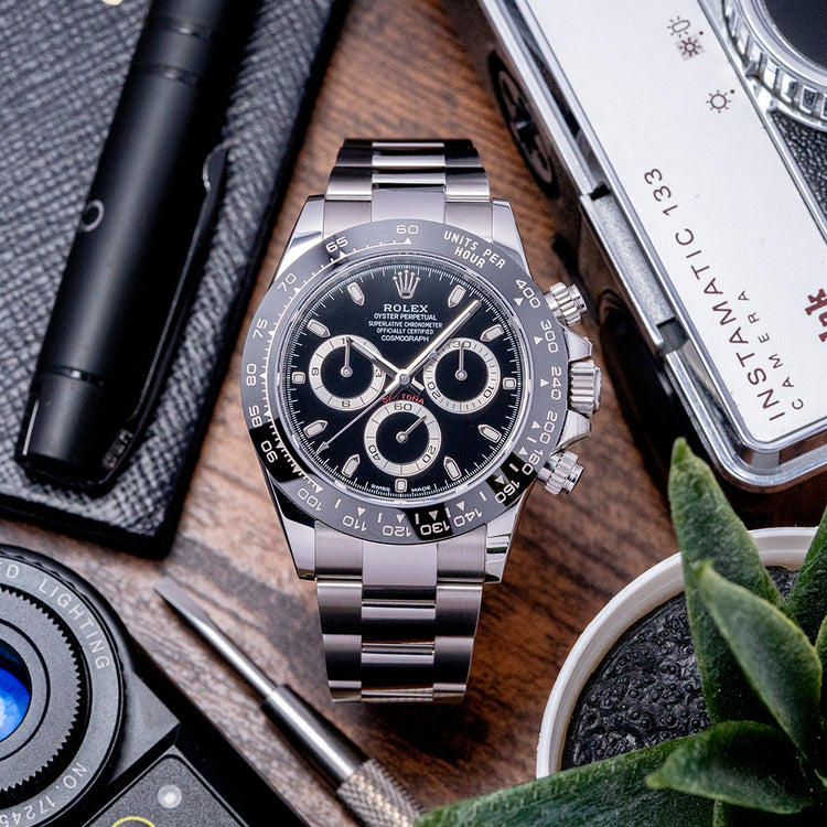 Partially-Stickered 2023 Rolex Daytona Black Dial Discontinued 116500LN